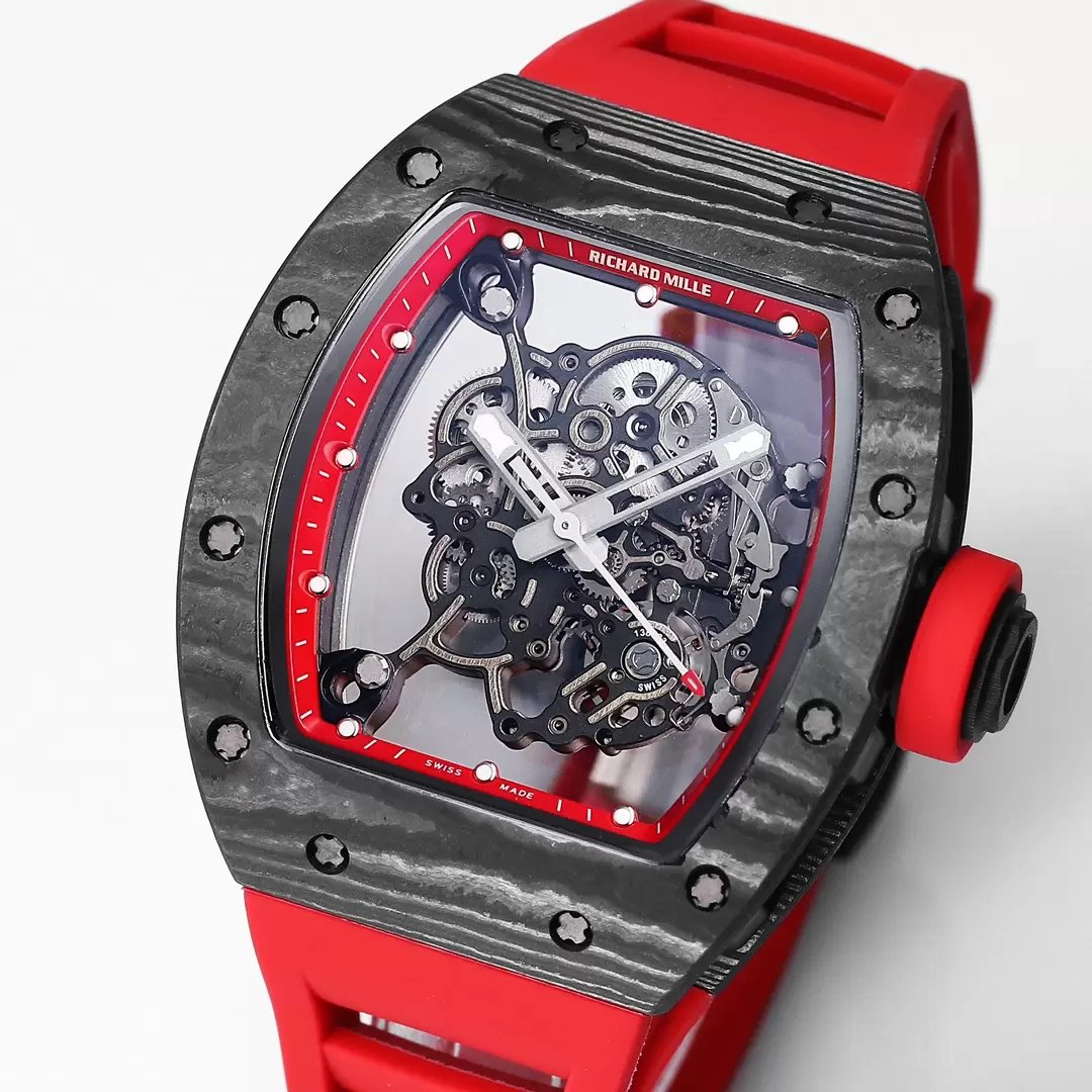 RICHARD MILLE RM055 Original redessiné 1:1 Meilleure édition BBR Factory 2024 Bracelet rouge 