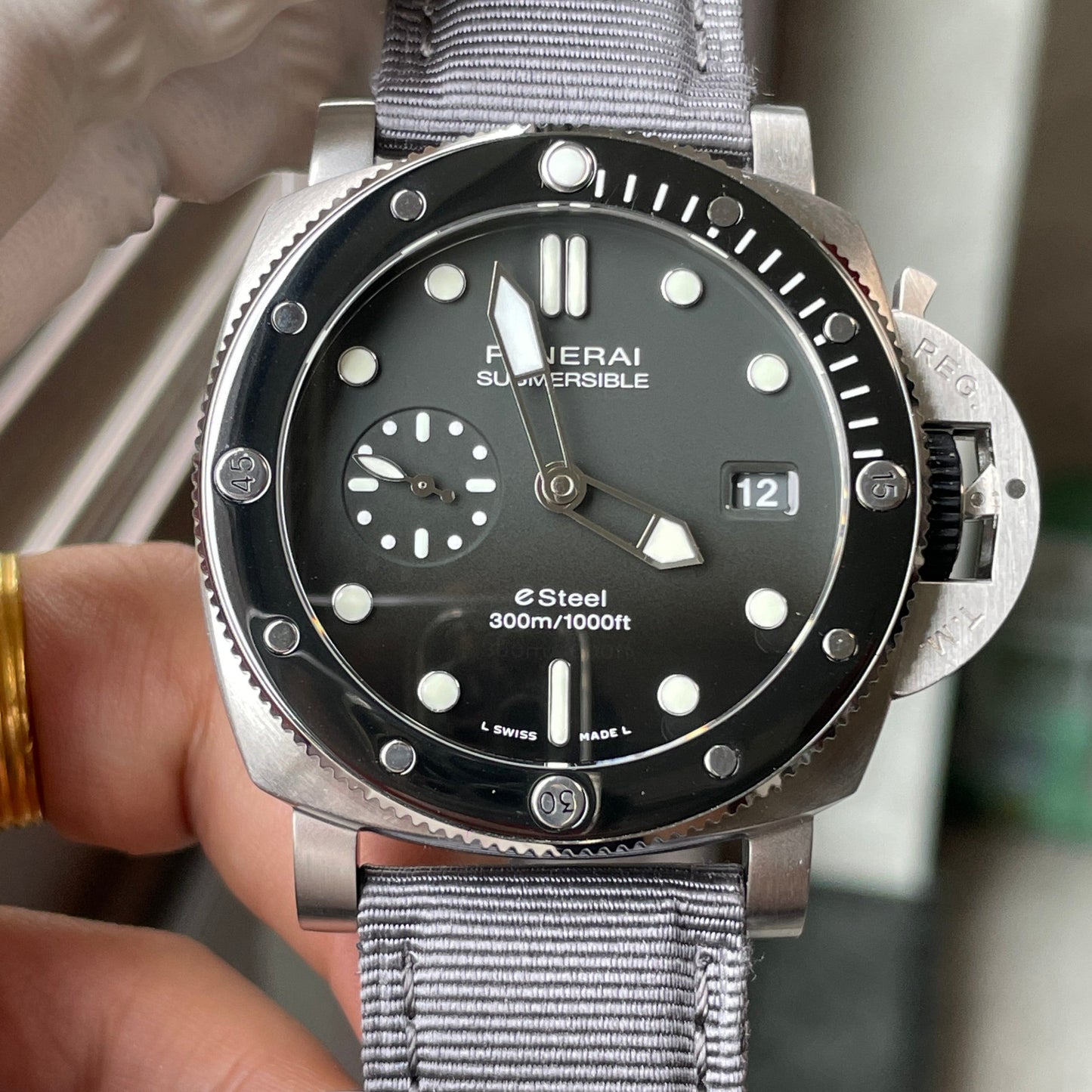 SBF Panerai Submersible PAM01288 1:1 Meilleure édition VS Cadran gris usine