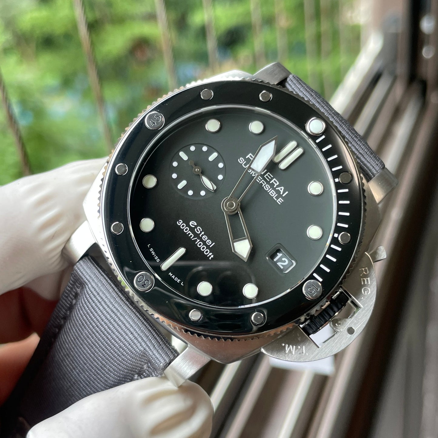 SBF Panerai Submersible PAM01288 1:1 Meilleure édition VS Cadran gris usine