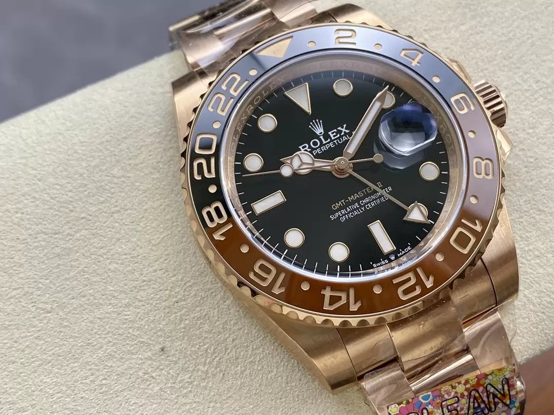 Rolex GMT Master II 126715CHNR-0001 1:1 Meilleure édition Clean Factory Or rose