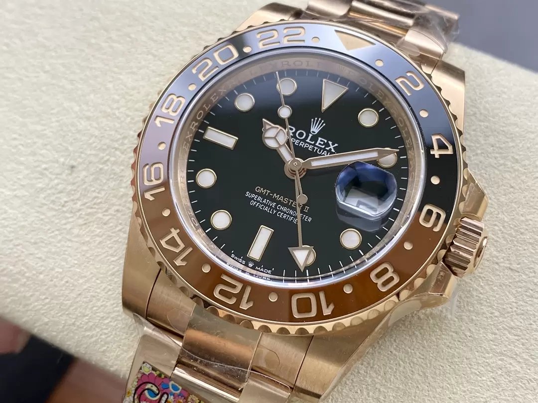 Rolex GMT Master II 126715CHNR-0001 1:1 Meilleure édition Clean Factory Or rose