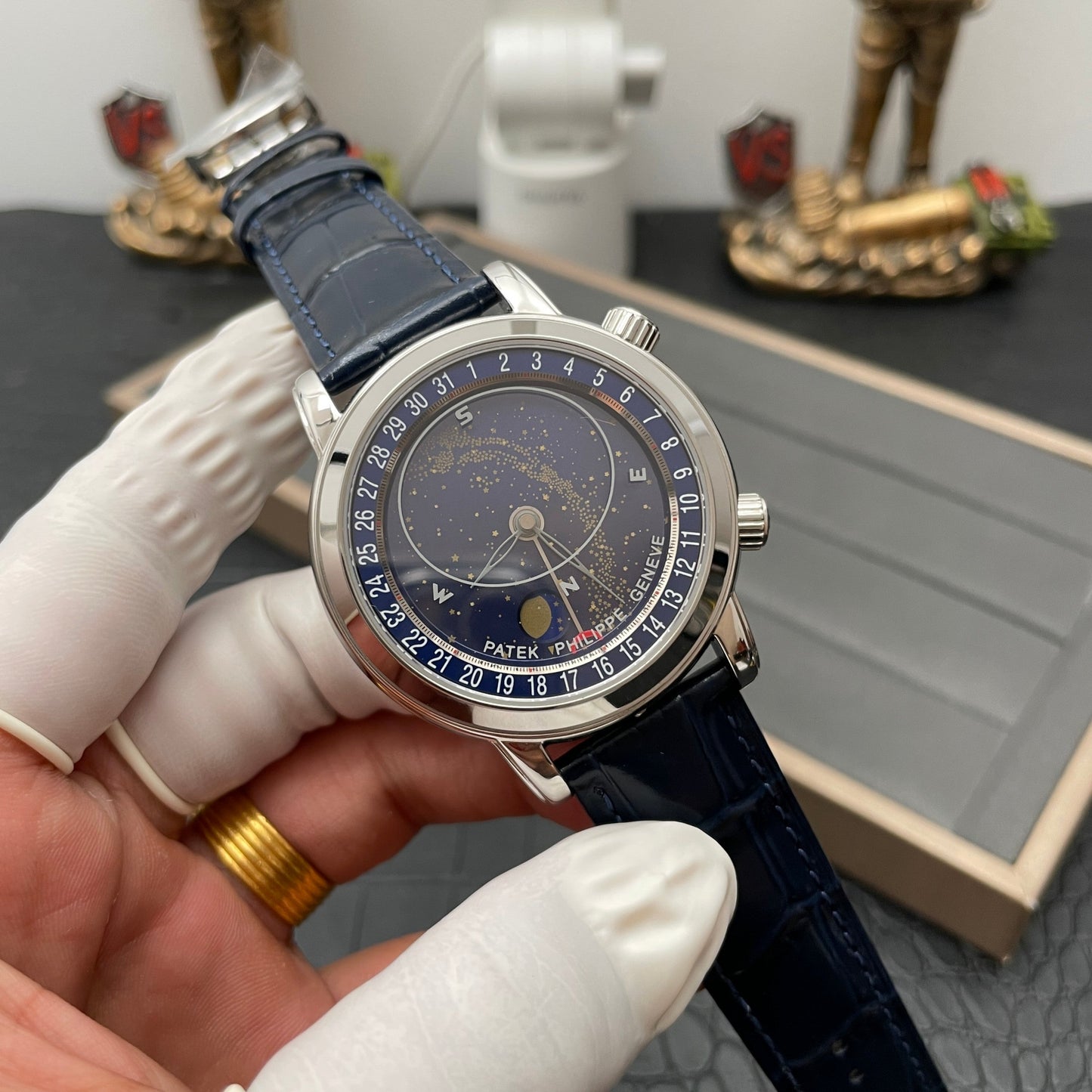 Patek Philippe Grand Complications 6102P-001 1:1 Melhor Edição AI Factory Sky Moon Blue Dial