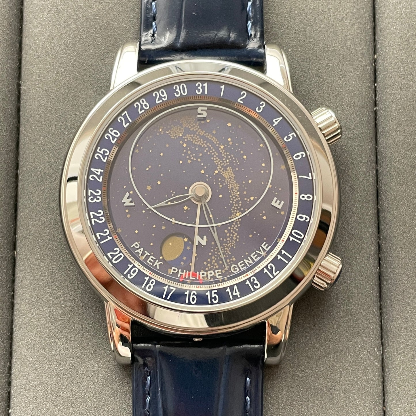 Patek Philippe Grand Complications 6102P-001 1:1 Melhor Edição AI Factory Sky Moon Blue Dial