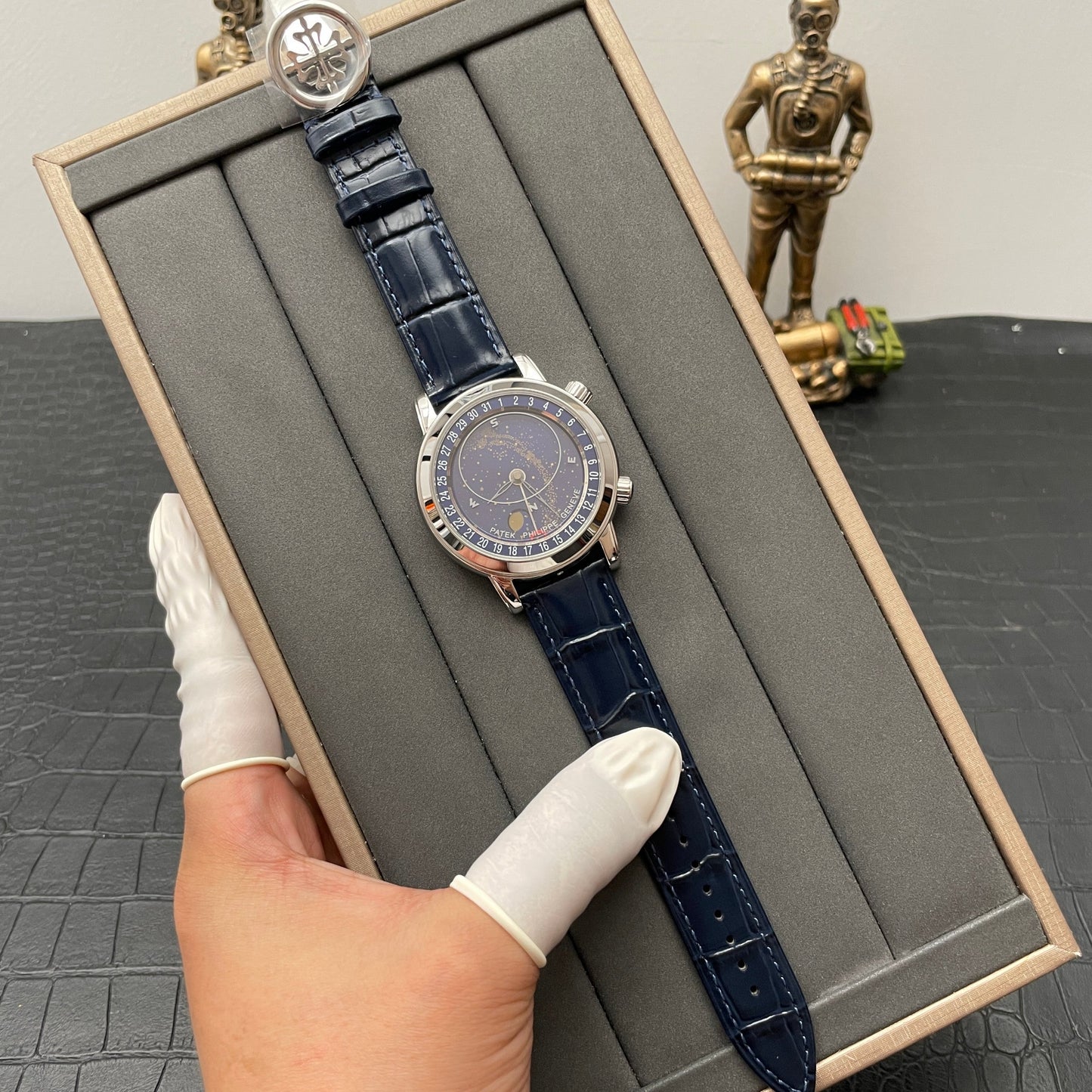 Patek Philippe Grand Complications 6102P-001 1:1 Melhor Edição AI Factory Sky Moon Blue Dial