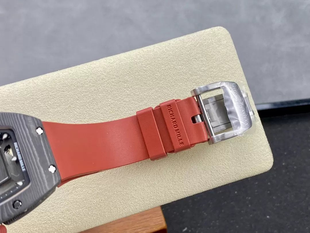 Richard Mille RM 07 RM007 Carbon NTPT Case 1:1 Best Edition G+ Factory Red Strap