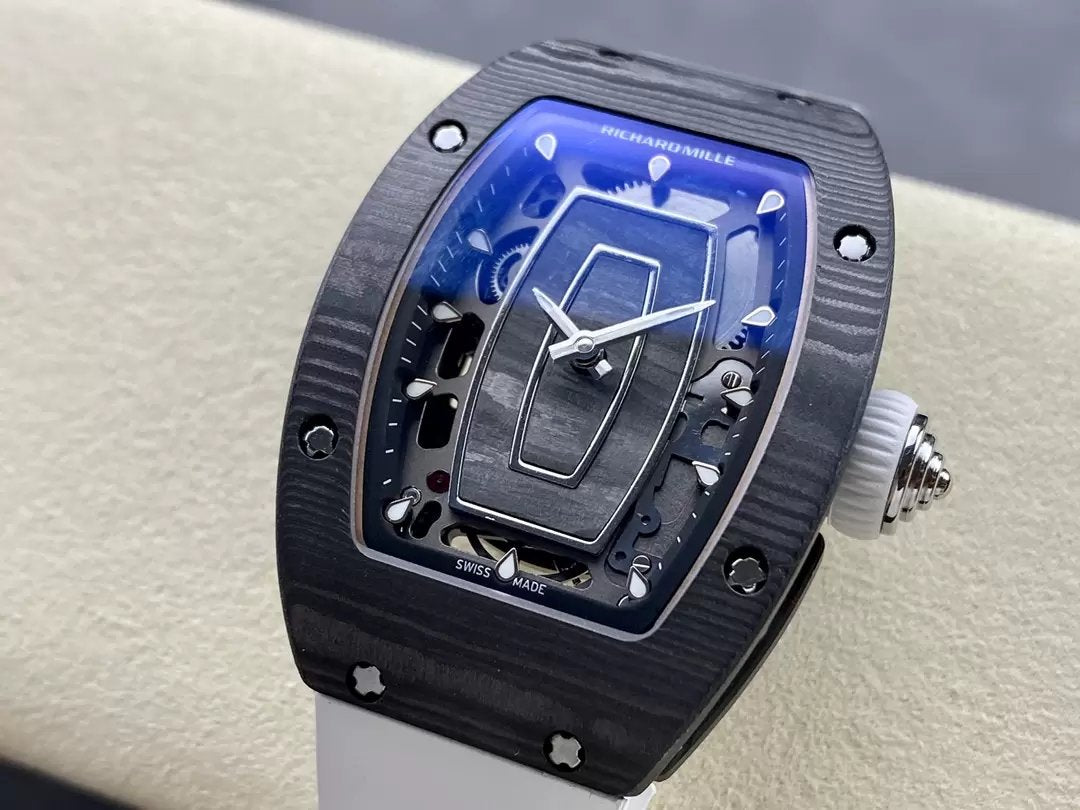 Richard Mille RM 07 RM007 Carbon NTPT Case 1:1 Best Edition G+ Factory White Strap