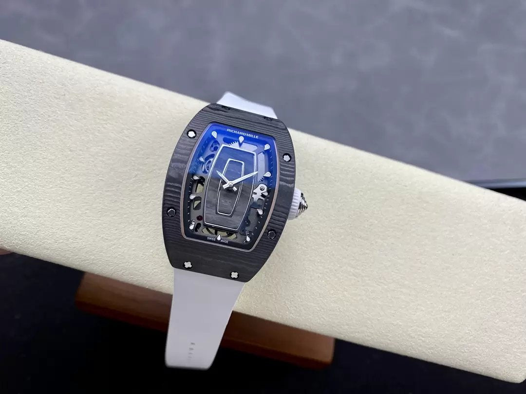 Richard Mille RM 07 RM007 Carbon NTPT Case 1:1 Best Edition G+ Factory White Strap