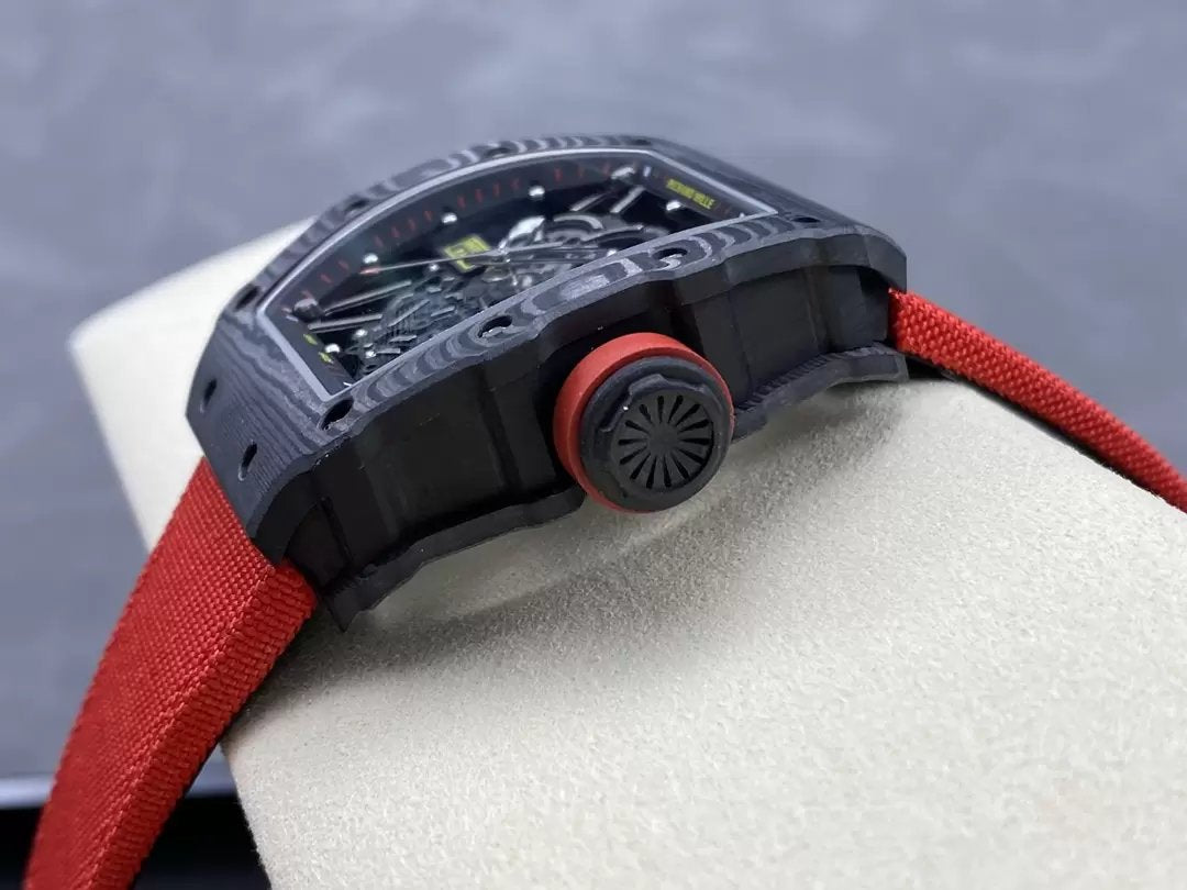 Richard Mille RM035-02 G+ Factory RM3502 Carbon NTPT Red Velcro Strap