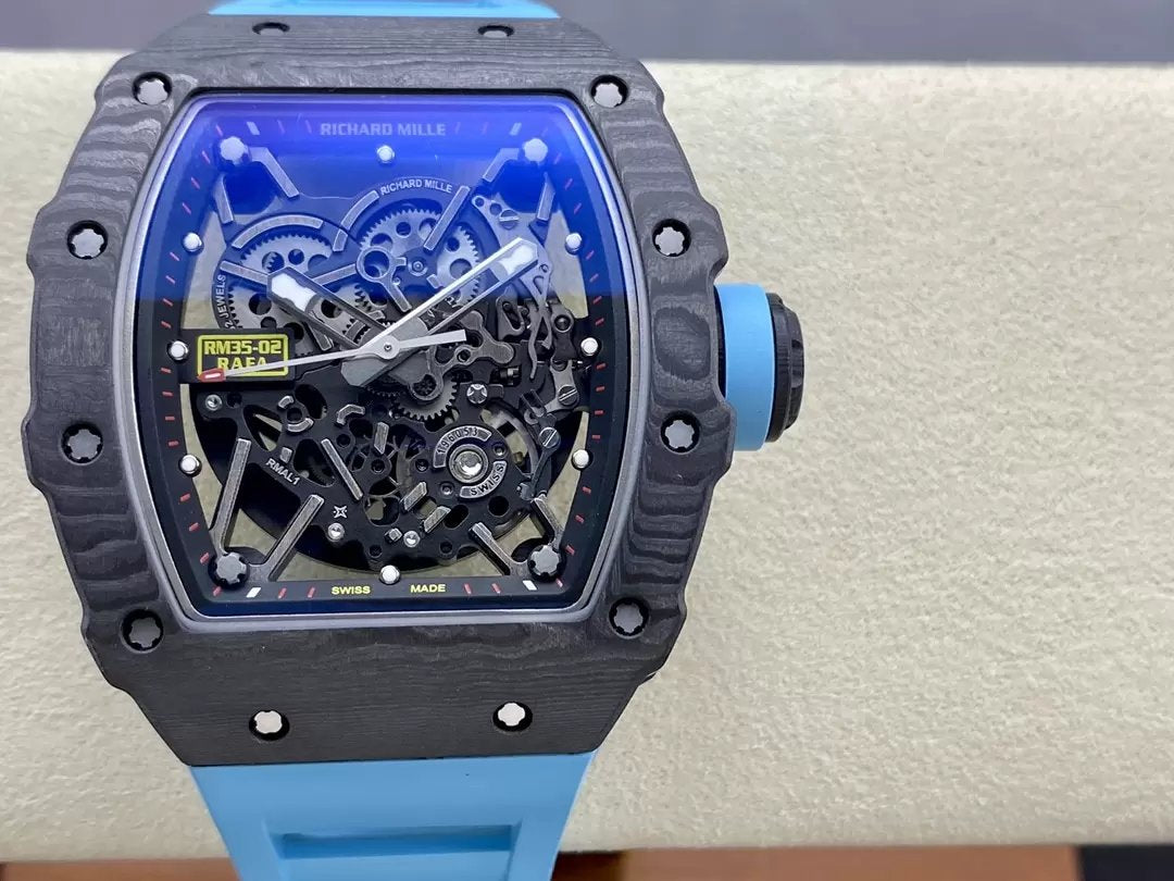 Richard Mille RM035-02 G+ Factory RM3502 Carbon NTPT Blue Strap