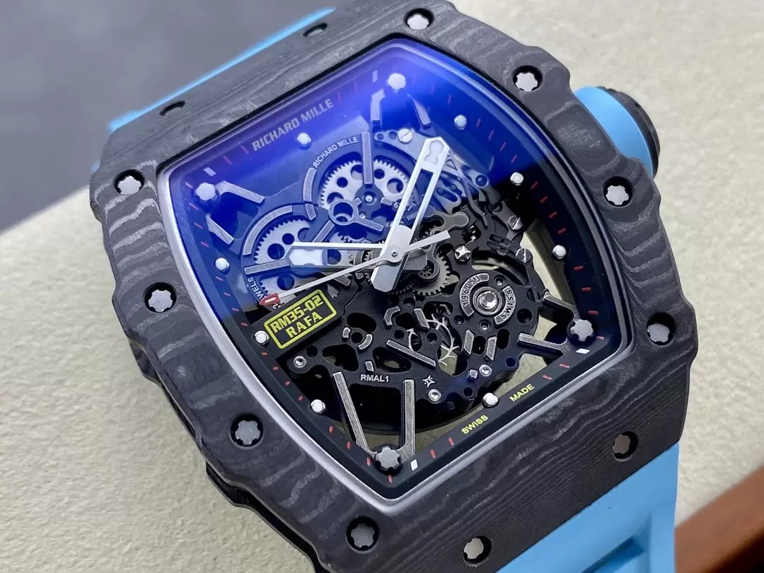 Richard Mille RM035-02 G+ Factory RM3502 Carbon NTPT Blue Strap