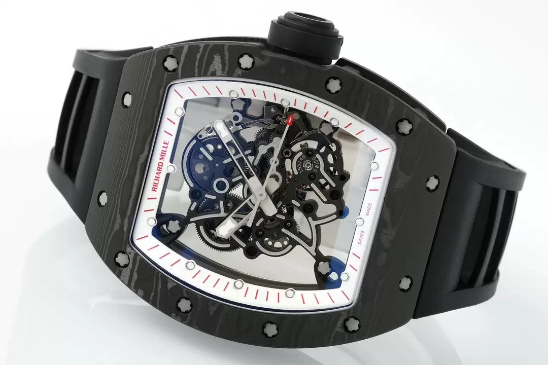 RICHARD MILLE  RM055 RM-055 ZF 2024 1:1 Best Edition Carbon Fiber Case Black Rubber