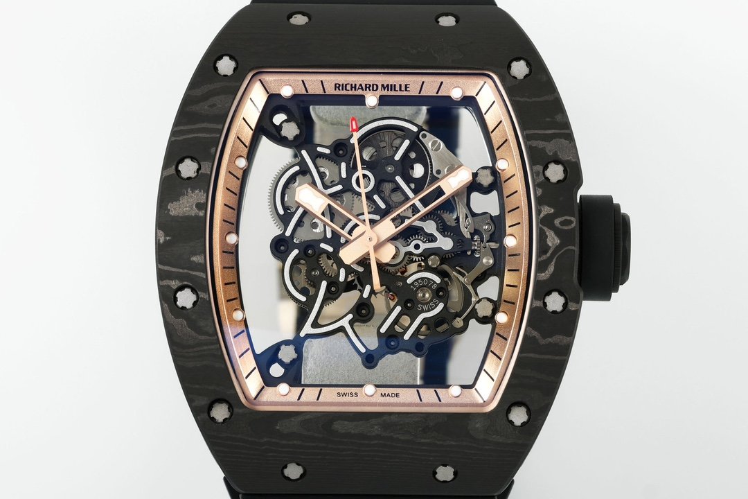 RICHARD MILLE  RM055  ZF 2024 1:1 Best Edition Carbon Fiber Case Rose Gold Dial