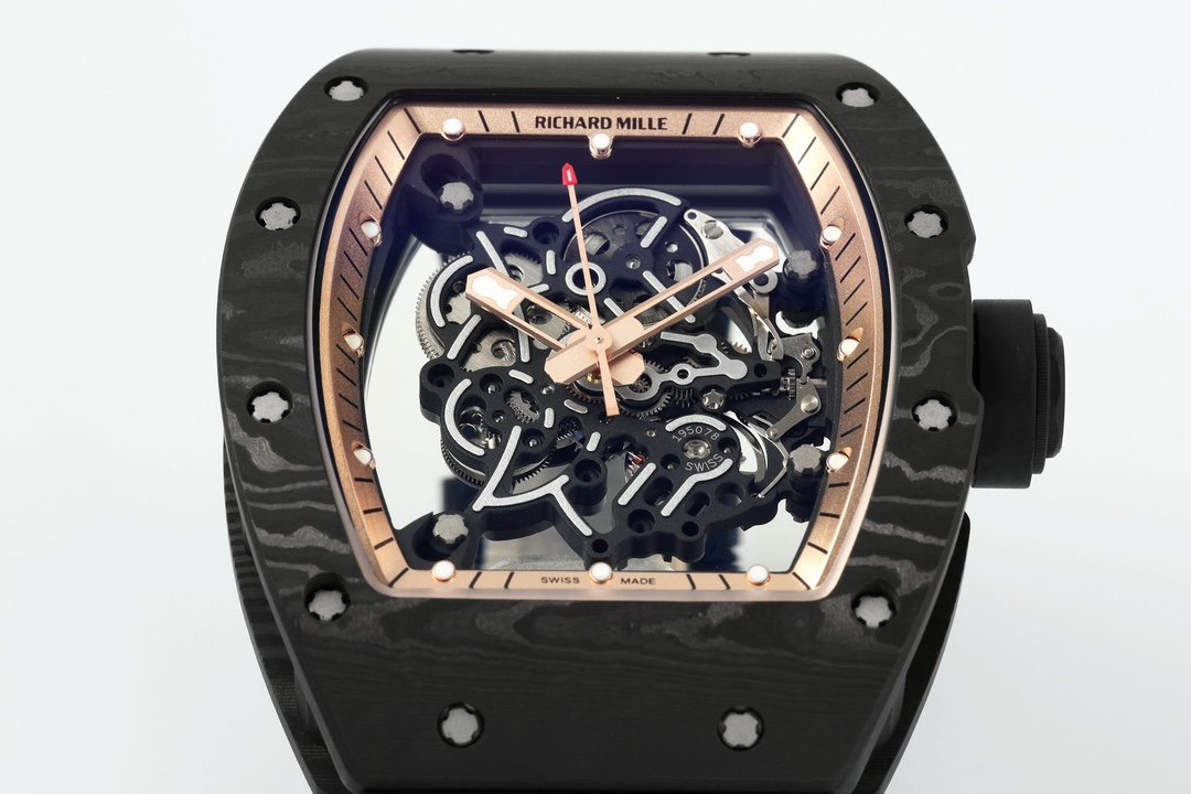 RICHARD MILLE  RM055  ZF 2024 1:1 Best Edition Carbon Fiber Case Rose Gold Dial