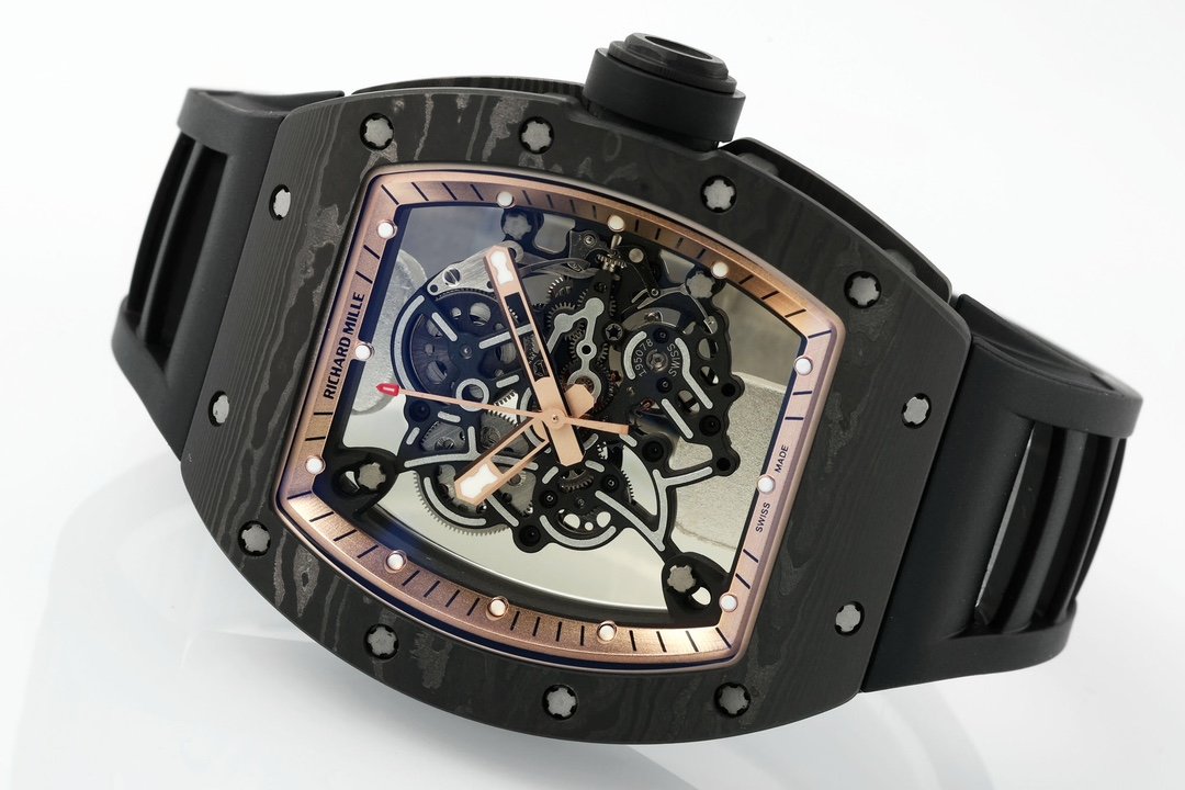 RICHARD MILLE  RM055  ZF 2024 1:1 Best Edition Carbon Fiber Case Rose Gold Dial