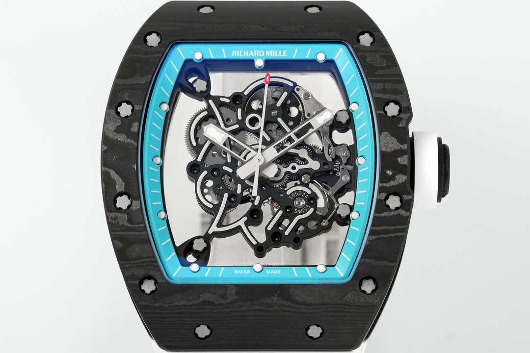 RICHARD MILLE  RM055  ZF 2024 1:1 Best Edition Carbon Fiber Case turquoise Dial