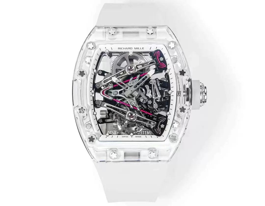 Richard Mille RM38-02 Tourbillon Movement 1:1 Best Edition RM Factory Transparent case Rubber Strap