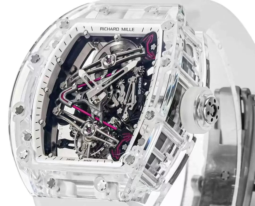 Richard Mille RM38-02 Tourbillon Movement 1:1 Best Edition RM Factory Transparent case Rubber Strap