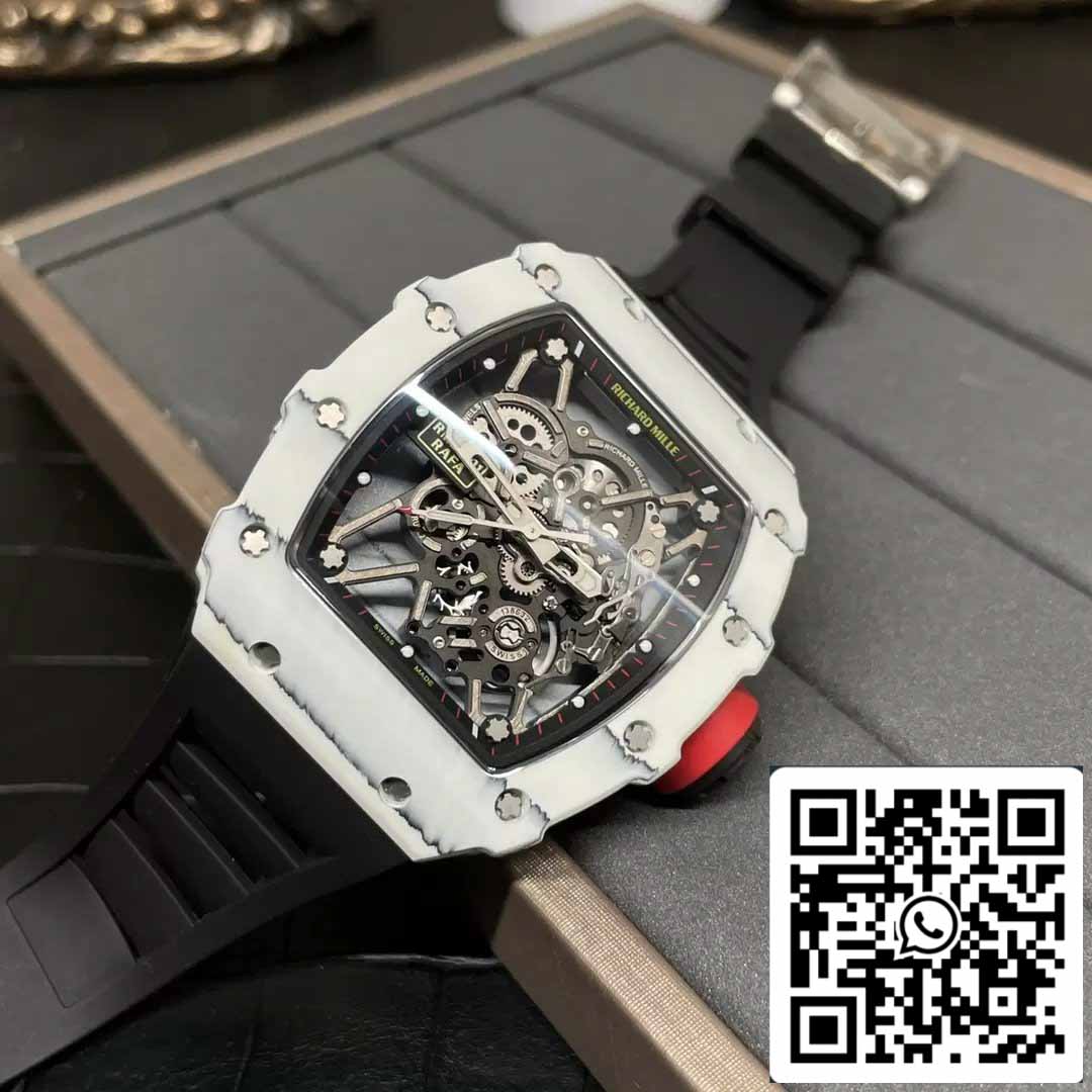 Richard Mille RM35-01 Sonic Factory 1:1 Best Edition White Carbon NTPT Black Rubber Strap