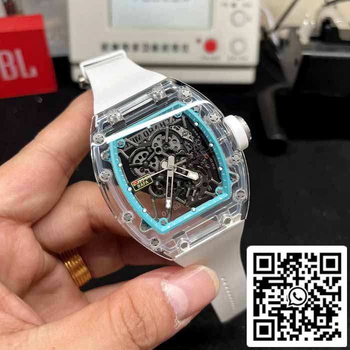 Richard Mille RM35-01 Sonic Factory 1:1 Best Edition Saphire case White Rubber Strap