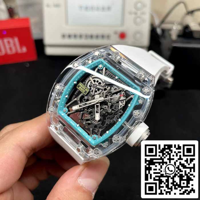 Richard Mille RM35-01 Sonic Factory 1:1 Best Edition Saphire case White Rubber Strap