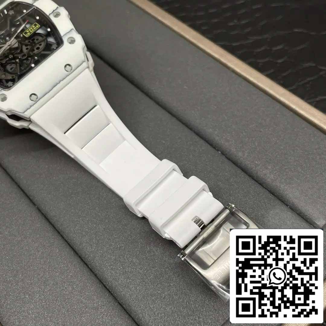 Richard Mille RM35-01 Sonic Factory 1:1 Best Edition White Carbon NTPT White Rubber Strap