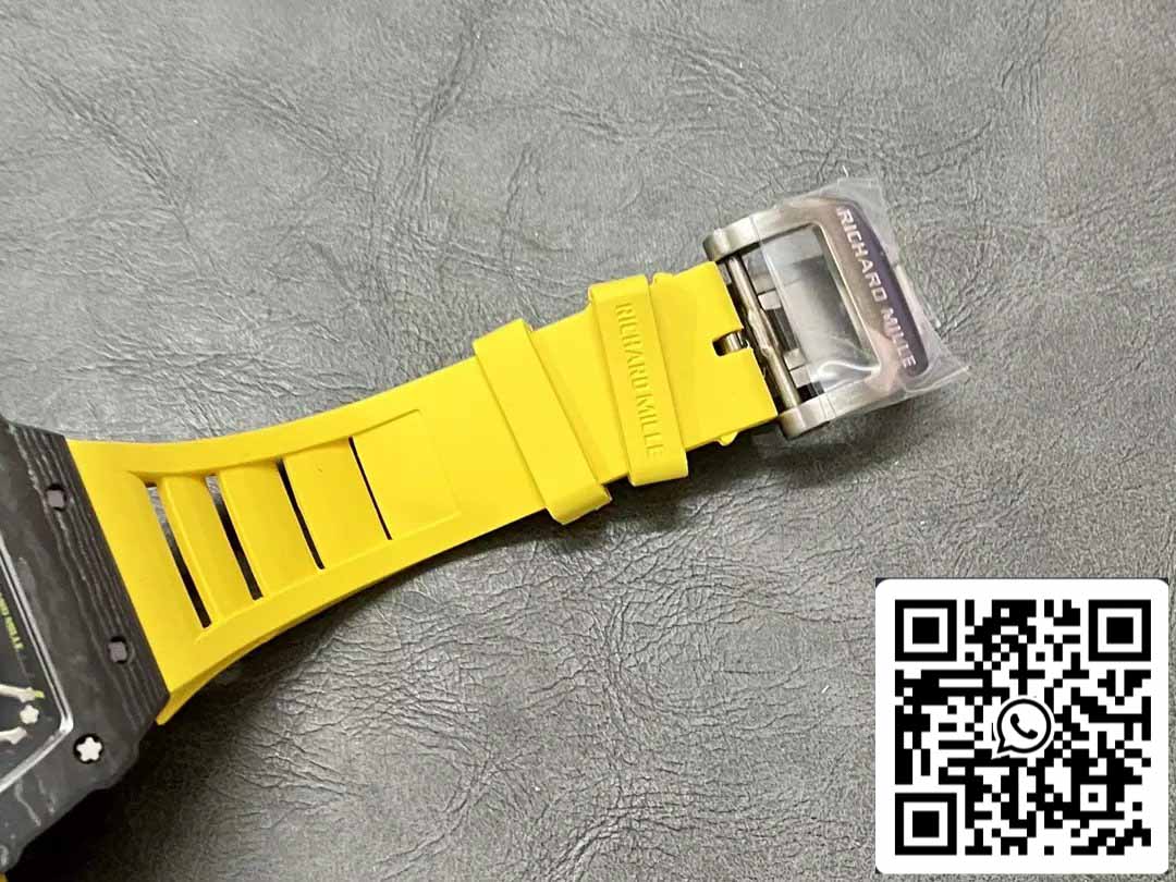 Richard Mille RM35-01 Sonic Factory 1:1 Best Edition Black Carbon NTPT Yellow Rubber Strap