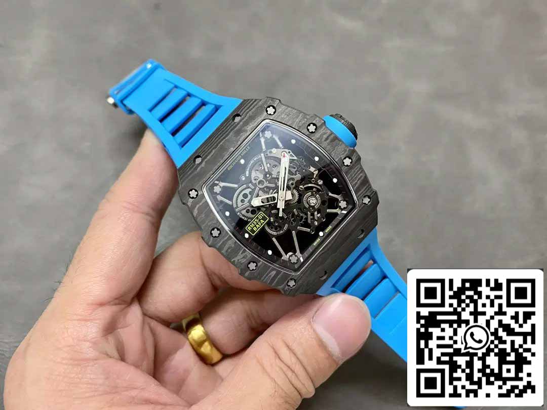 Richard Mille RM35-01 Sonic Factory 1:1 Best Edition Black Carbon NTPT Blue Rubber Strap