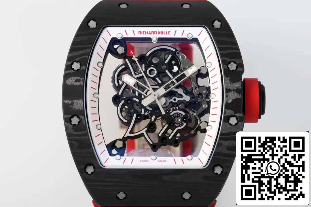 RICHARD MILLE  RM055  ZF 2024 1:1 Best Edition Carbon Fiber Case Red Strap and Knob