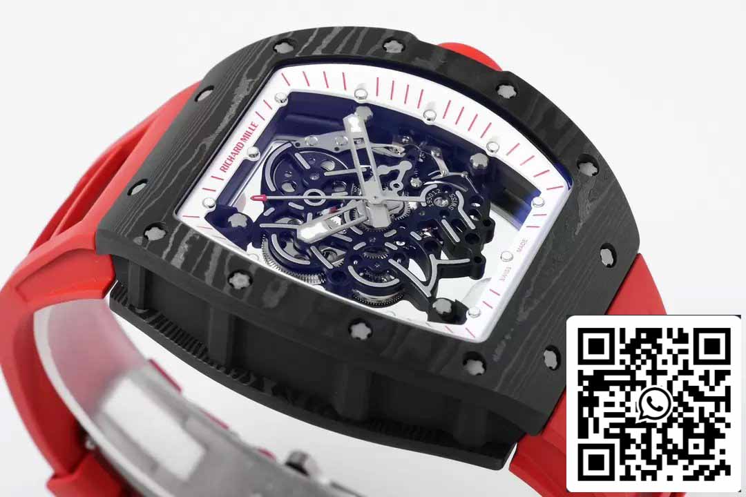 RICHARD MILLE  RM055  ZF 2024 1:1 Best Edition Carbon Fiber Case Red Strap and Knob