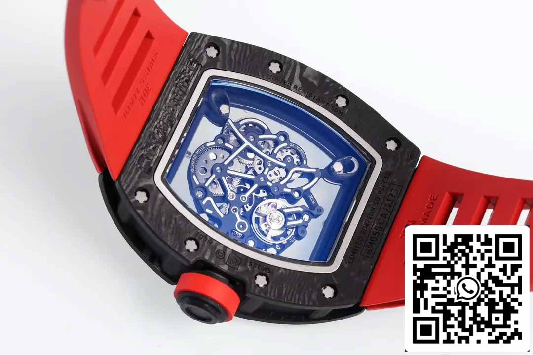 RICHARD MILLE  RM055  ZF 2024 1:1 Best Edition Carbon Fiber Case Red Strap and Knob