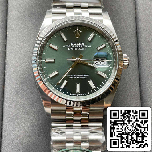 Rolex Datejust M126234-0051 36MM 1:1 Best Edition sauberes Fabrikgrünes Zifferblatt