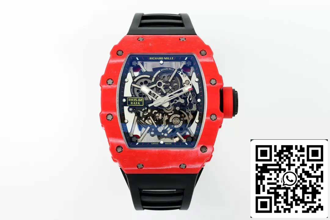 Richard Mille RM035-02 NTPT Carbon 1:1 Best Edition ZF Factory Red Demon Version Black Strap