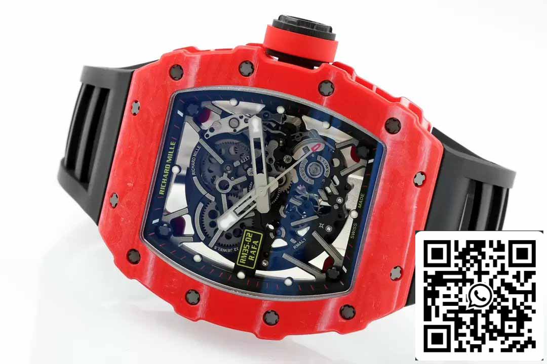 Richard Mille RM035-02 NTPT Carbon 1:1 Best Edition ZF Factory Red Demon Version Black Strap