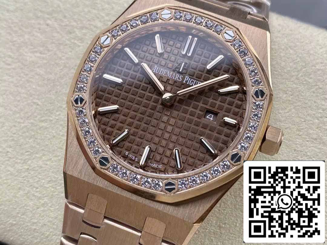 Audemars Piguet 67651 Quartz 33mm 1:1 Best Edition ZF Factory Brown Dial Rose Gold