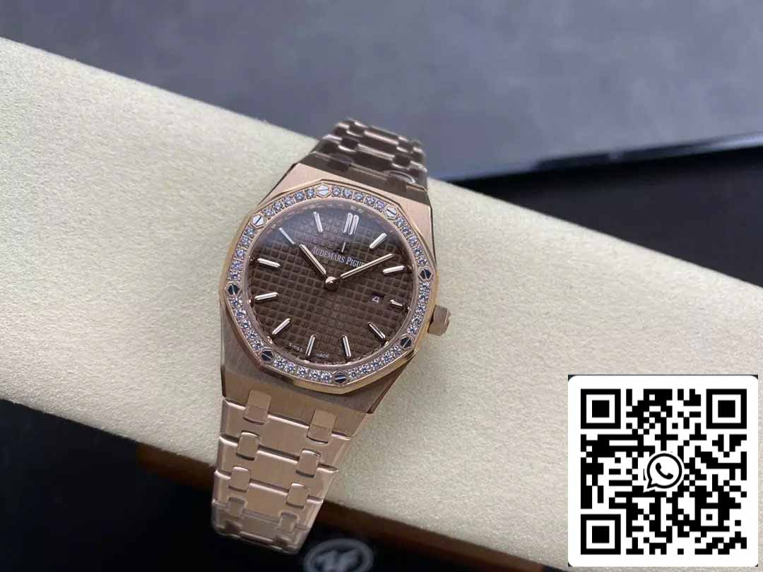 Audemars Piguet 67651 Quartz 33mm 1:1 Best Edition ZF Factory Brown Dial Rose Gold