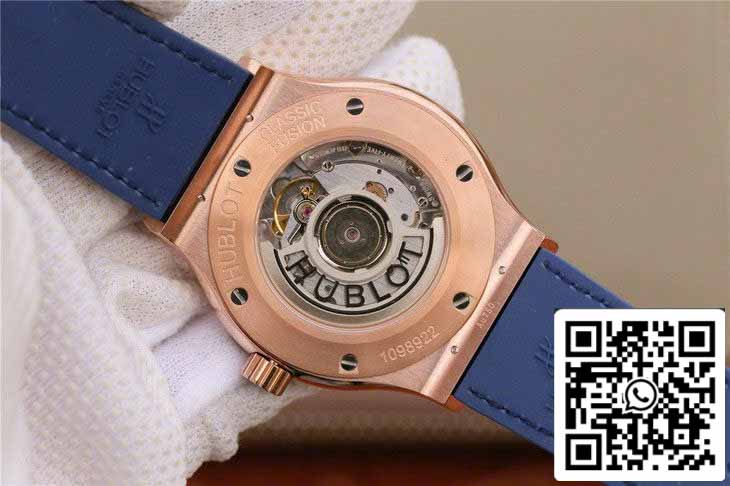 Hublot Classic Fusion 542.OX.7180.LR 1:1 Best Edition JJ Factory Blue Dial Rose Gold