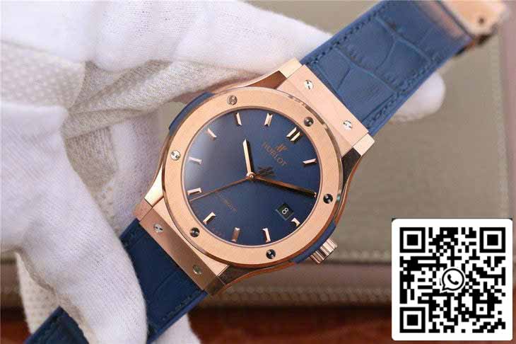 Hublot Classic Fusion 542.OX.7180.LR 1:1 Best Edition JJ Factory Blue Dial Rose Gold