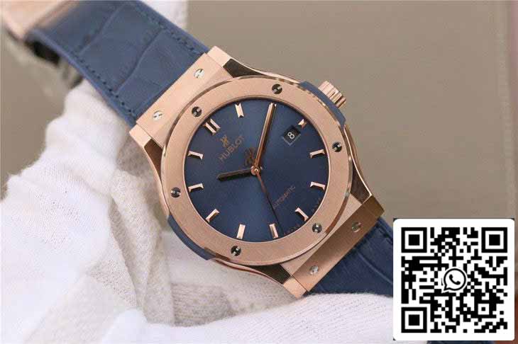 Hublot Classic Fusion 542.OX.7180.LR 1:1 Best Edition JJ Factory Blue Dial Rose Gold