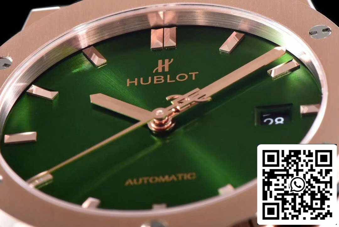 Hublot Classic Fusion 542.OX.8980.LR 1:1 Best Edition JJ Factory Green Dial Rose Gold