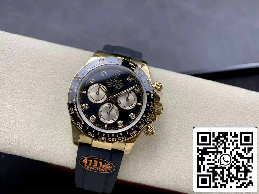 Rolex Cosmograph Daytona m126515 1:1 Best Edition QF Factory 4131 Movement Black Dial and Rose Gold