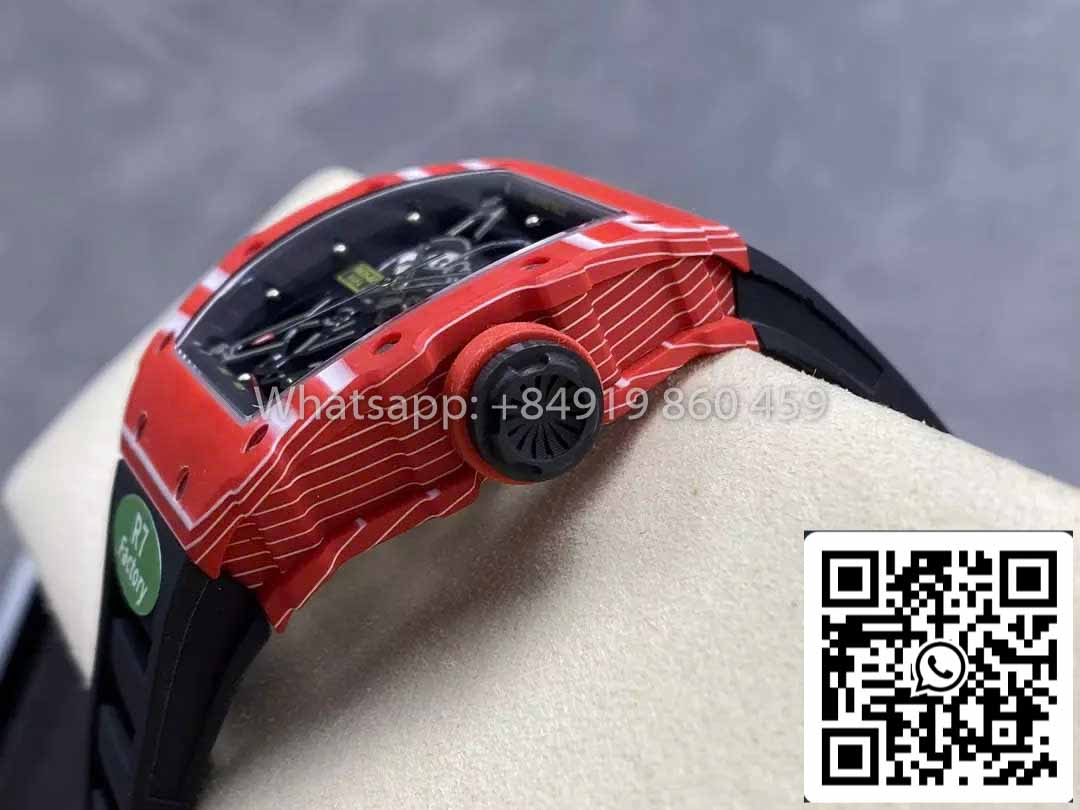 Richard Mille RM035-02 1:1 Best Clone R7 Factory Red Carbon Case Black Strap