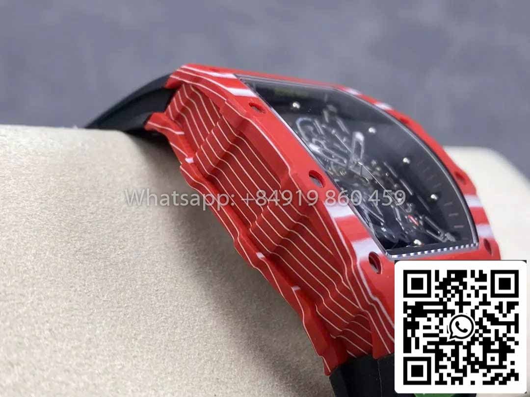 Richard Mille RM035-02 1:1 Best Clone R7 Factory Red Carbon Case Black Strap