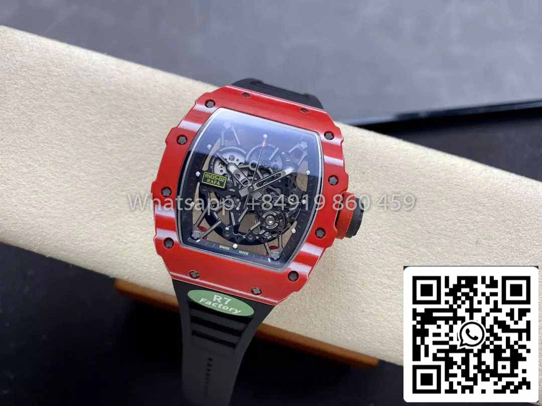 Richard Mille RM035-02 1:1 Best Clone R7 Factory Red Carbon Case Black Strap