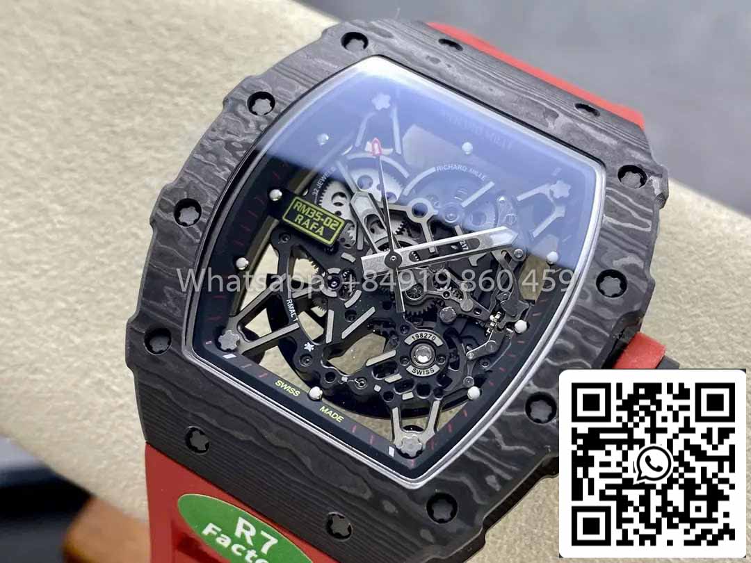 Richard Mille RM035-02 1:1 Best Clone R7 Factory NTPT Carbon Case Red Strap