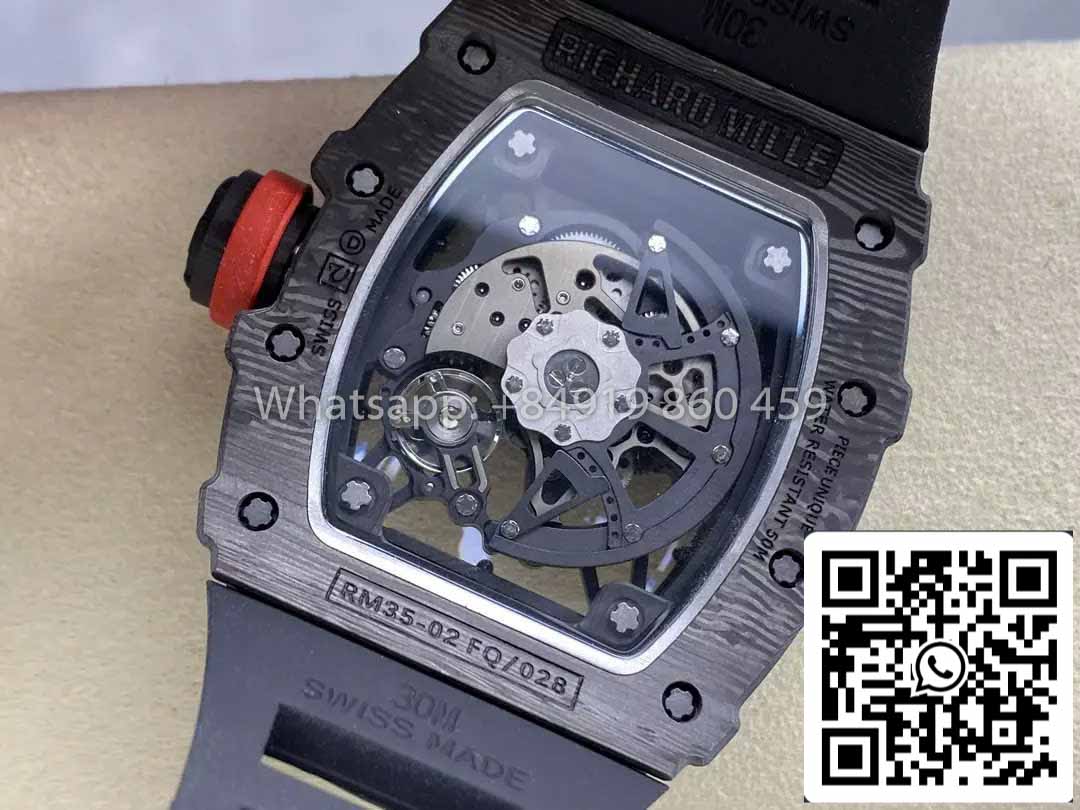 Richard Mille RM035-02 1:1 Best Clone R7 Factory NTPT Carbon Case Black Strap