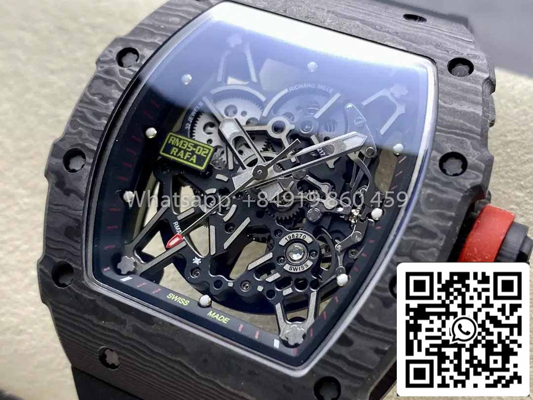 Richard Mille RM035-02 1:1 Best Clone R7 Factory NTPT Carbon Case Black Strap