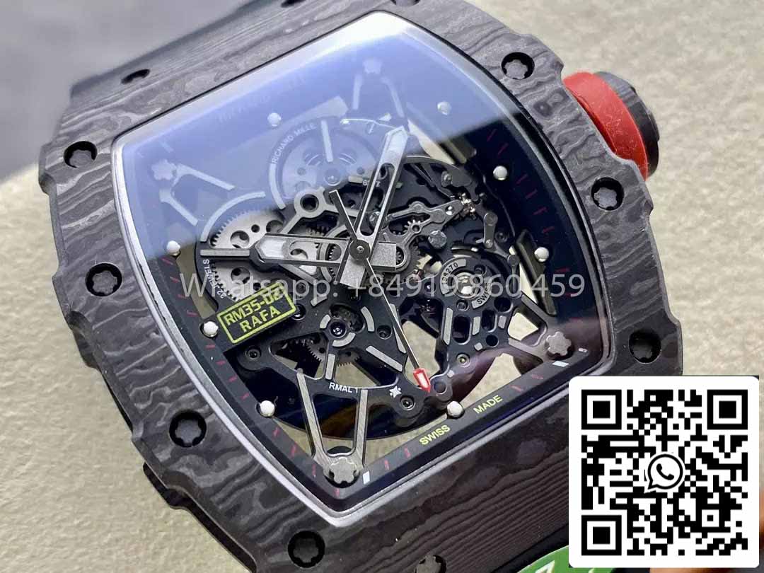 Richard Mille RM035-02 1:1 Best Clone R7 Factory NTPT Carbon Case Black Strap