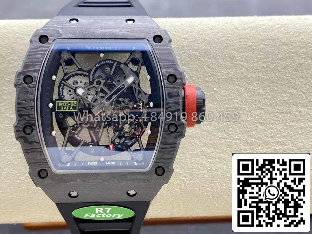 Richard Mille RM035-02 1:1 Best Clone R7 Factory NTPT Carbon Case Black Strap