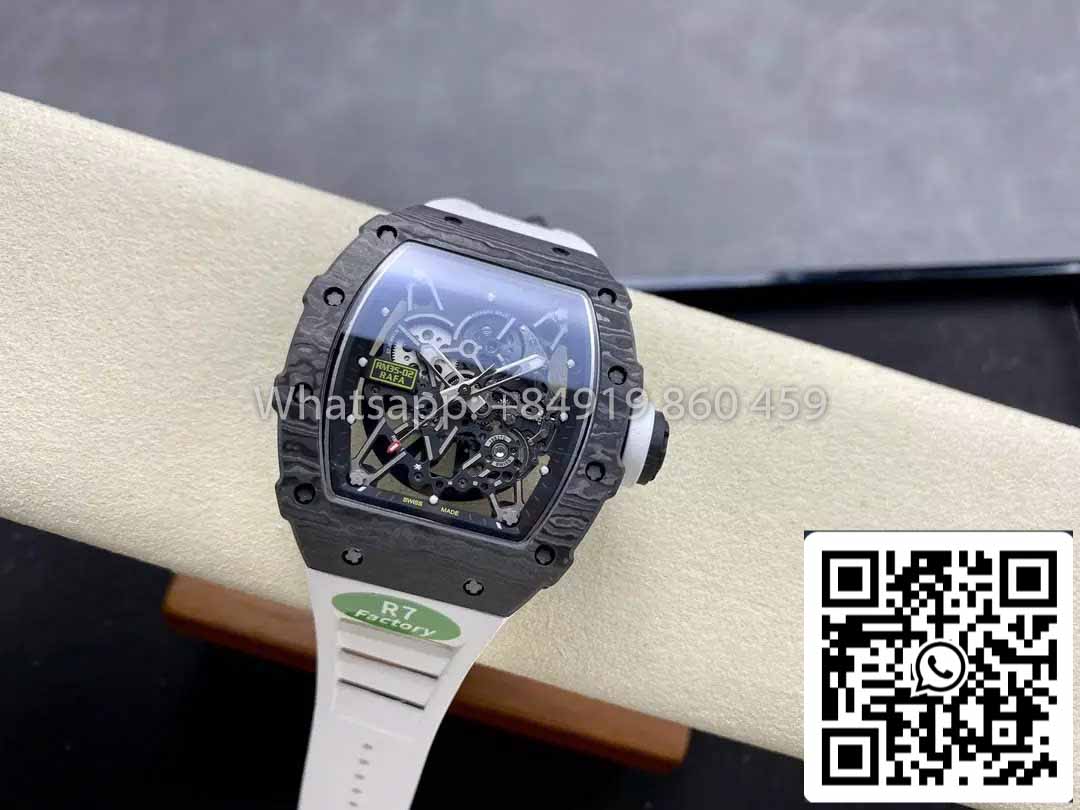 Richard Mille RM035-02 1:1 Best Clone R7 Factory NTPT Carbon Case White Strap