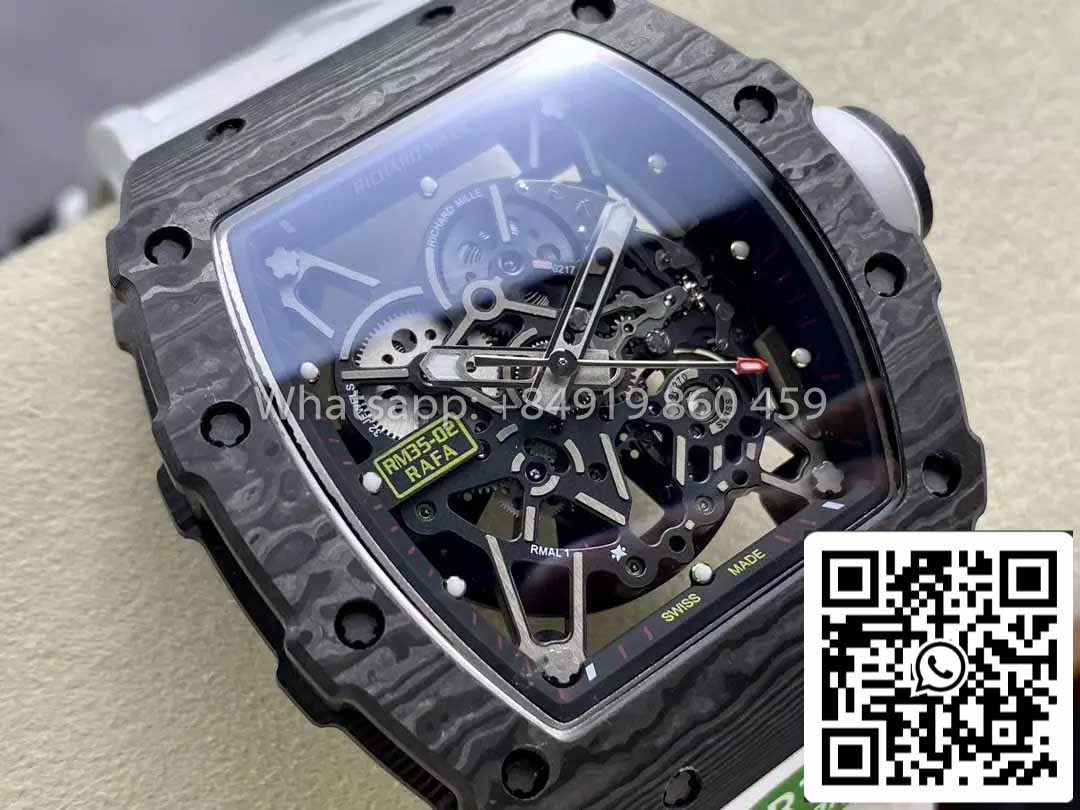 Richard Mille RM035-02 1:1 Best Clone R7 Factory NTPT Carbon Case White Strap